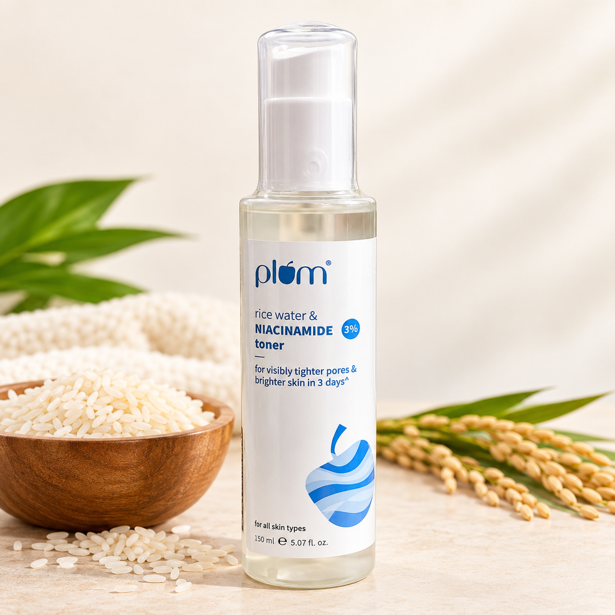 Plum 3% Niacinamide & Rice Water Toner - 150 ml