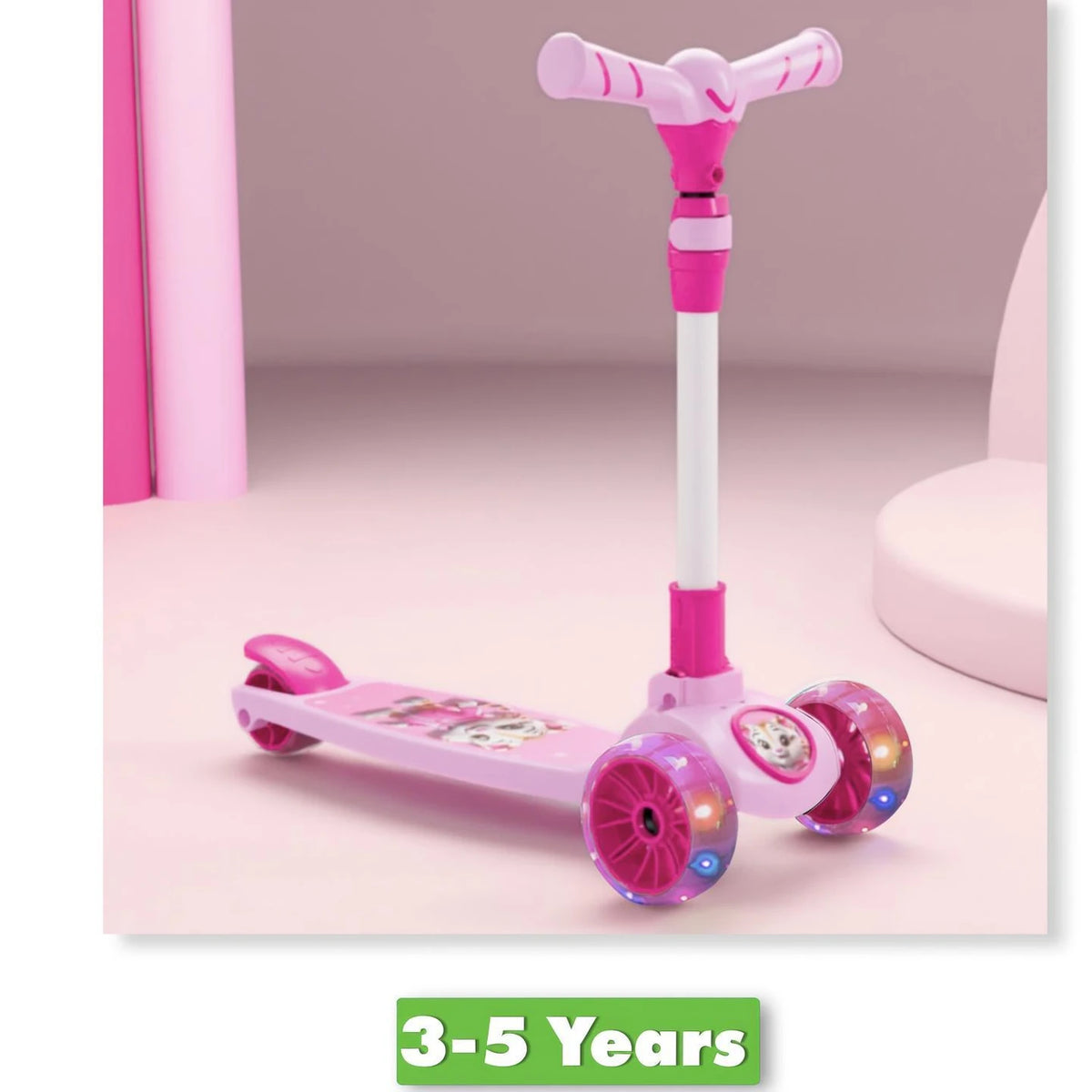 Racing - 3 Wheel Kick Scooter,Foldable with LED Wheels,Adjustable Height