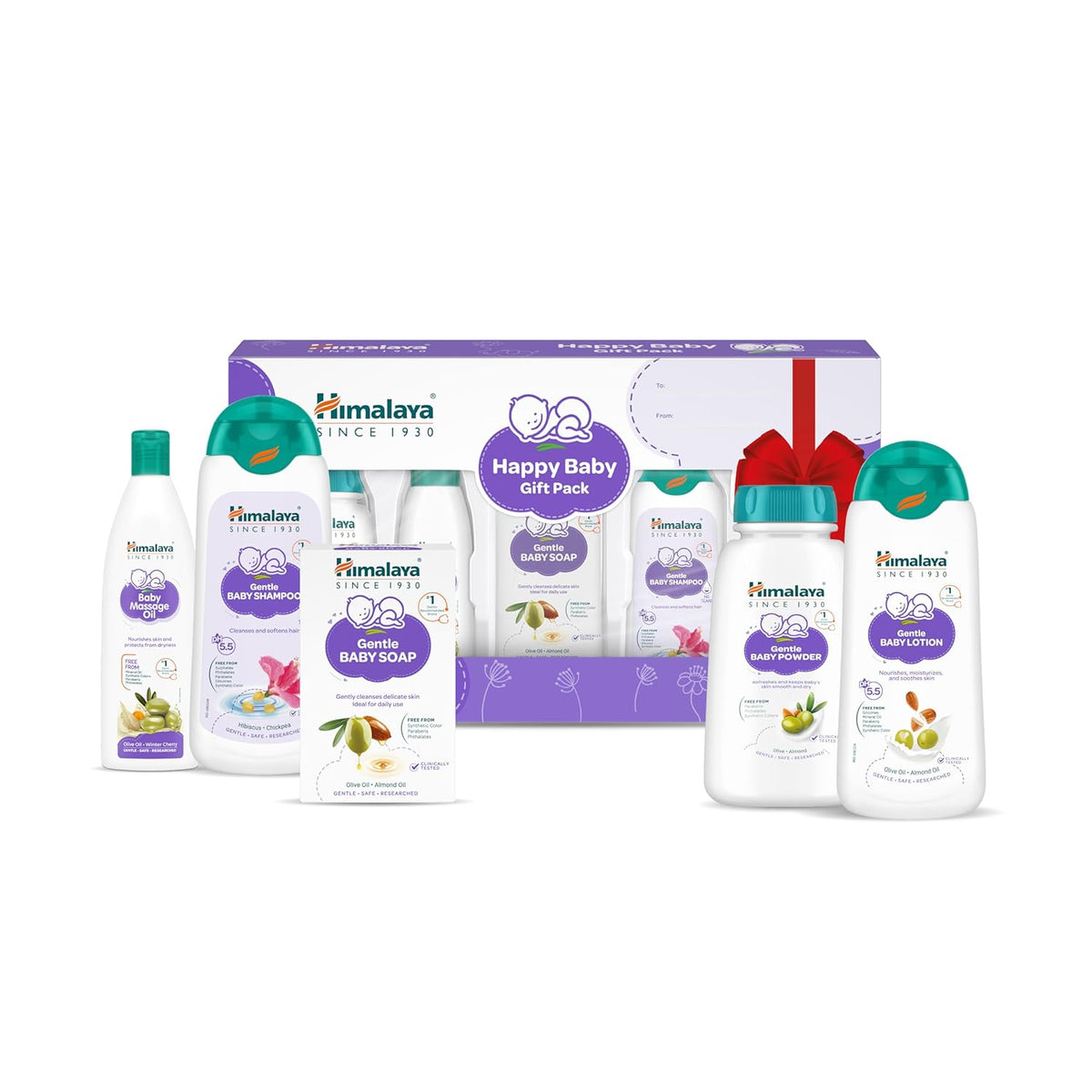 Himalaya Happy Baby Gift with Newborn Baby Essentials | No.1 Doctor Recommended Brand | Complete Baby Care Kit | Safe for Newborns | Perfect for Every Baby Celebration