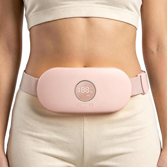 Portable Cordless Heating Pad for Menstrual Cramps Relief, for Stomach, 3-Speed Temperature Adjustment and 4-Speed Massage Modes, Back and Belly Heating Pad for Women