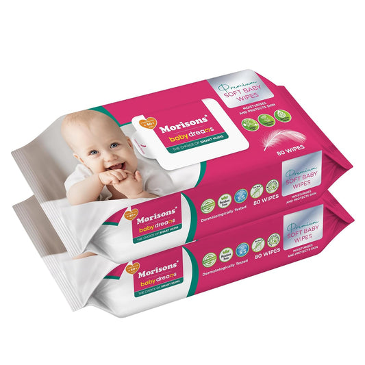 Morisons Baby Dreams Premium Soft Cleansing Baby Wipes 72 Pcs (Pack of 1)