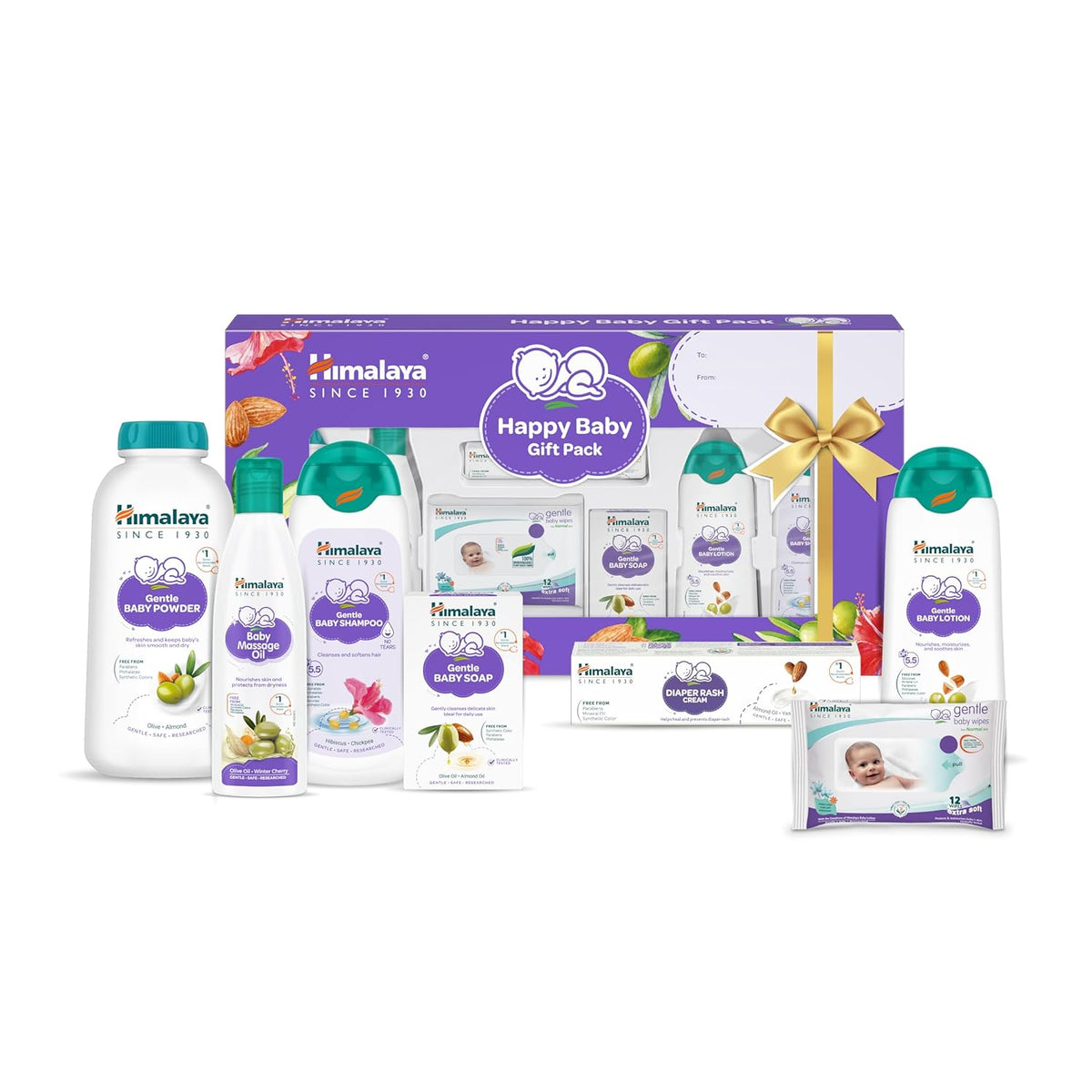 Himalaya Happy Baby Gift with Newborn Baby Essentials | No.1 Doctor Recommended Brand | Complete Baby Care Kit | Safe for Newborns | Perfect for Every Baby Celebration