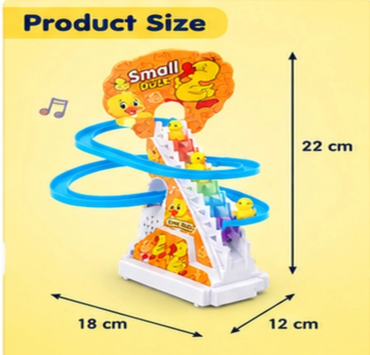 Small Duck Slide Toy | Battery Operated Fun Track Toy for Kids (Yellow)